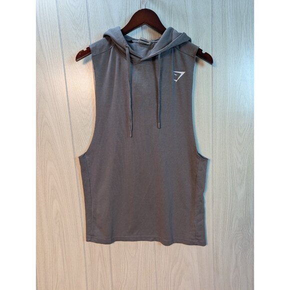 Gymshark Legacy Drop Arm Hoodie Mens Medium Cutoff Gym Top Hooded Sweatshirt - Picture 1 of 6